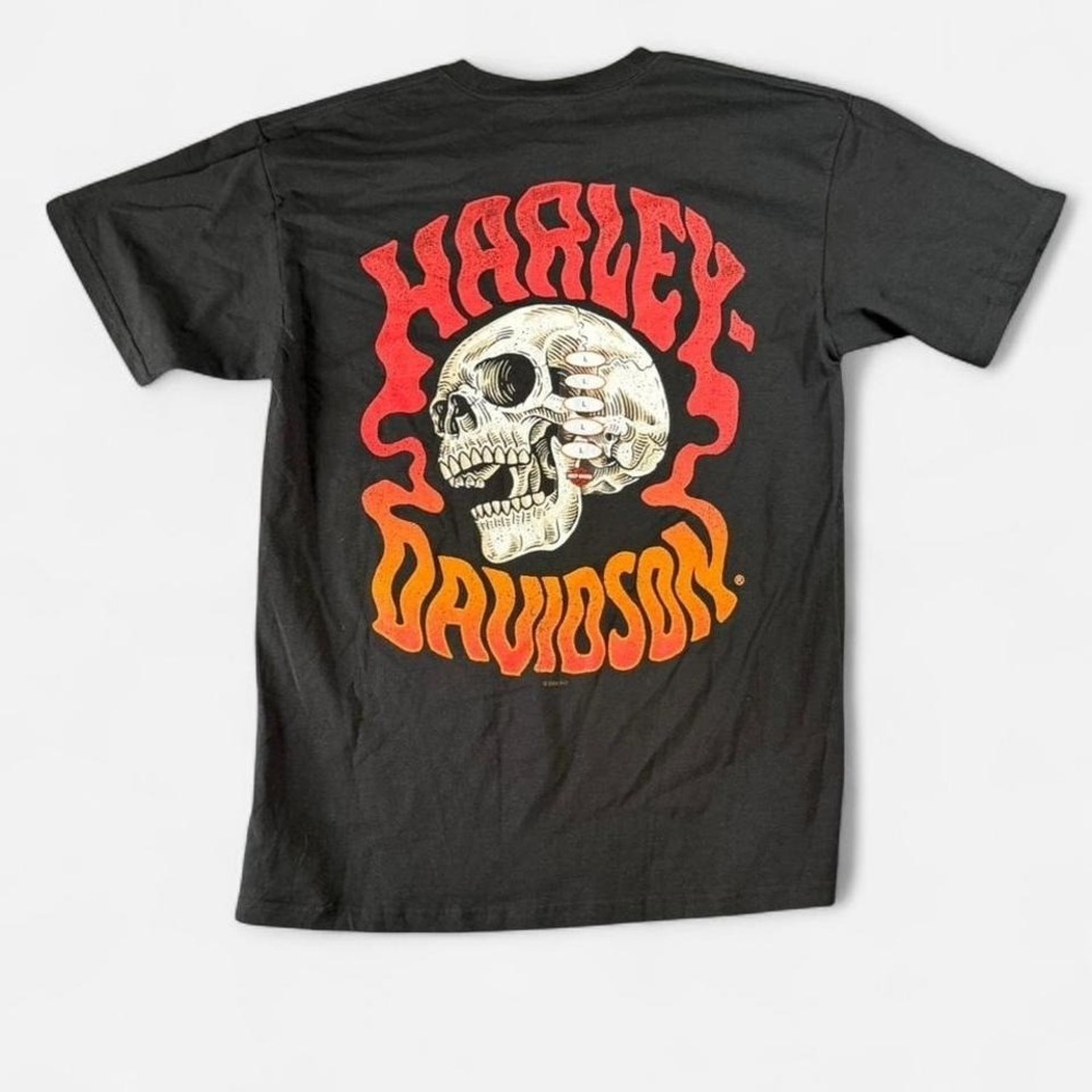 NWT Harley Davidson Skull Seoul, Korea Black T Shirt Size Large Biker